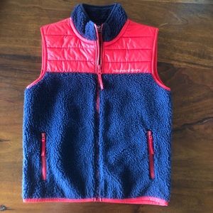 Vineyard Vines Red & Navy Fleece Vest Boys Small